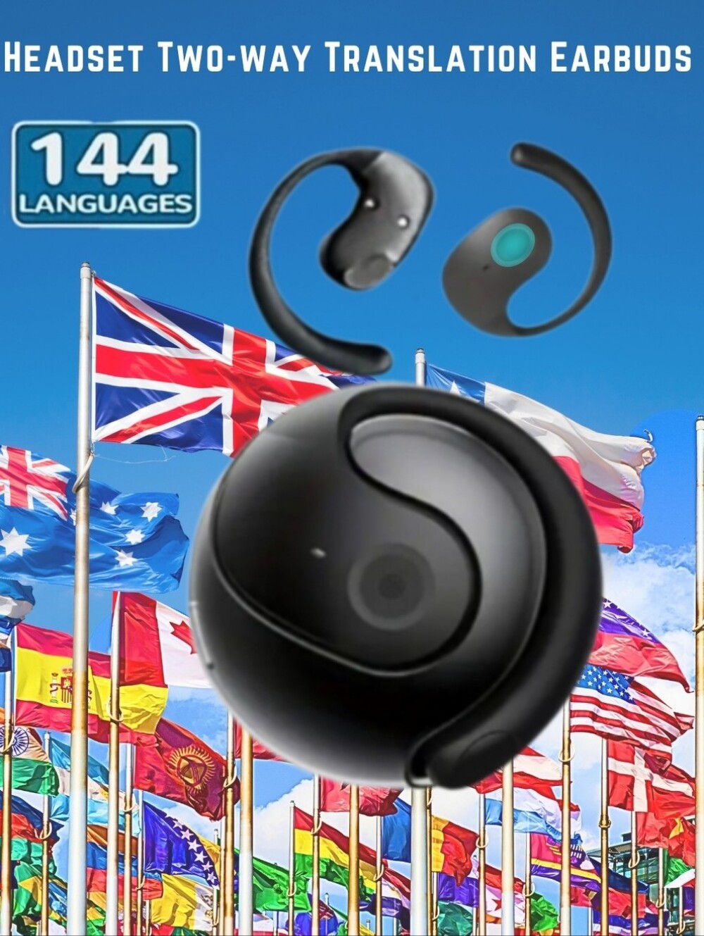 Ear Bud Translator 144+ Languages Real-time  International Travel Necessity OEM